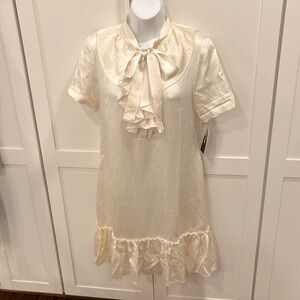 DKNY Antique White Drop Waist Dress 6 NWT $275